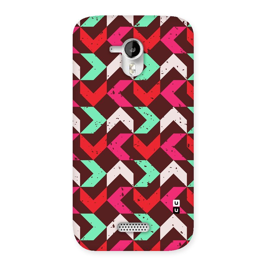 Retro Red Pink Pattern Back Case for Micromax Canvas HD A116