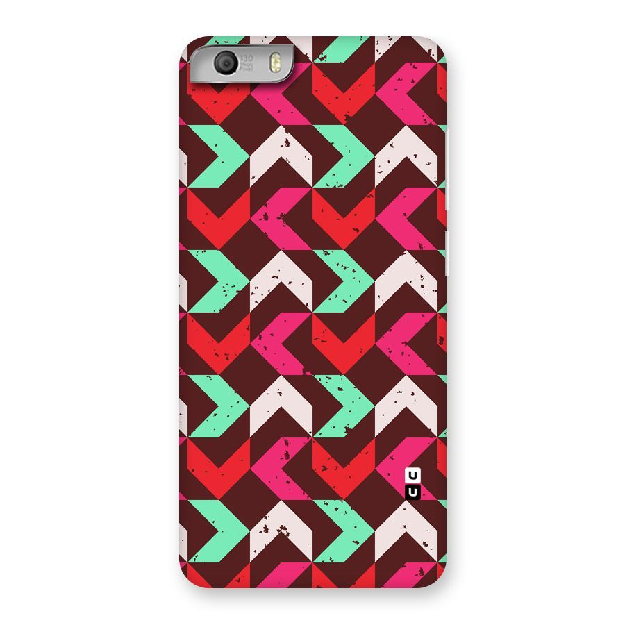 Retro Red Pink Pattern Back Case for Micromax Canvas Knight 2