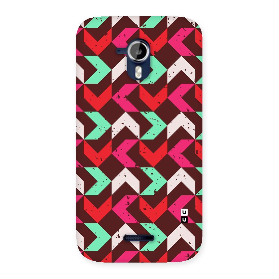 Retro Red Pink Pattern Back Case for Micromax Canvas Magnus A117