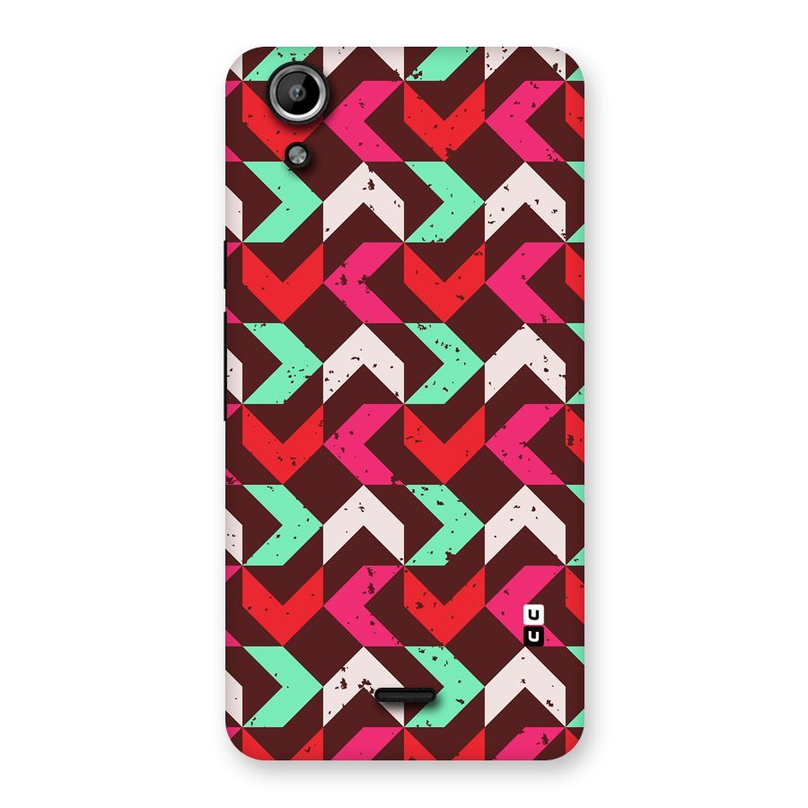 Retro Red Pink Pattern Back Case for Micromax Canvas Selfie Lens Q345