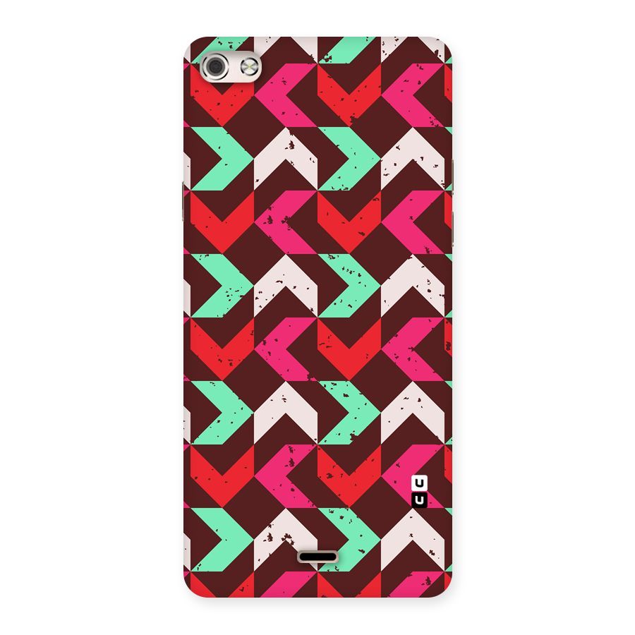 Retro Red Pink Pattern Back Case for Micromax Canvas Silver 5