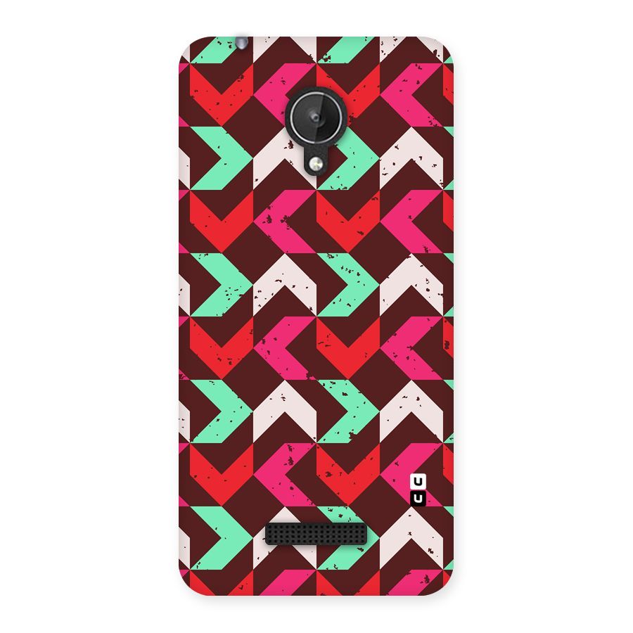 Retro Red Pink Pattern Back Case for Micromax Canvas Spark Q380