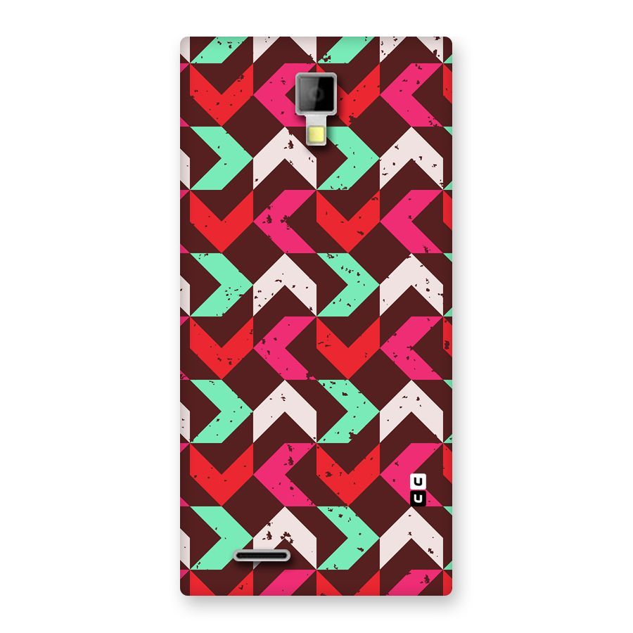 Retro Red Pink Pattern Back Case for Micromax Canvas Xpress A99