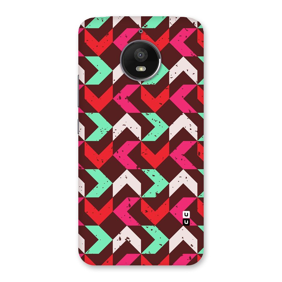 Retro Red Pink Pattern Back Case for Moto E4 Plus