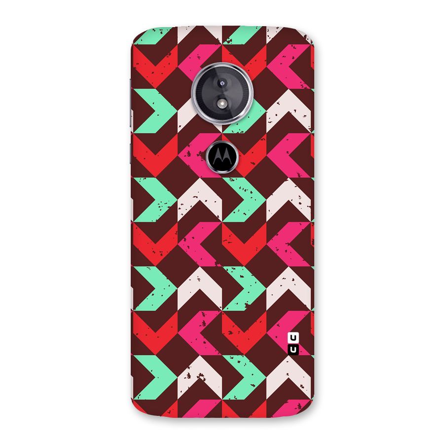 Retro Red Pink Pattern Back Case for Moto E5
