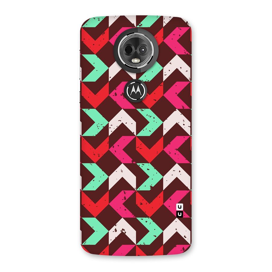 Retro Red Pink Pattern Back Case for Moto E5 Plus