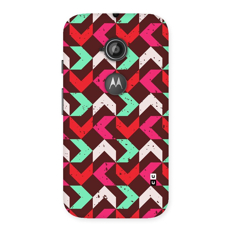 Retro Red Pink Pattern Back Case for Moto E 2nd Gen