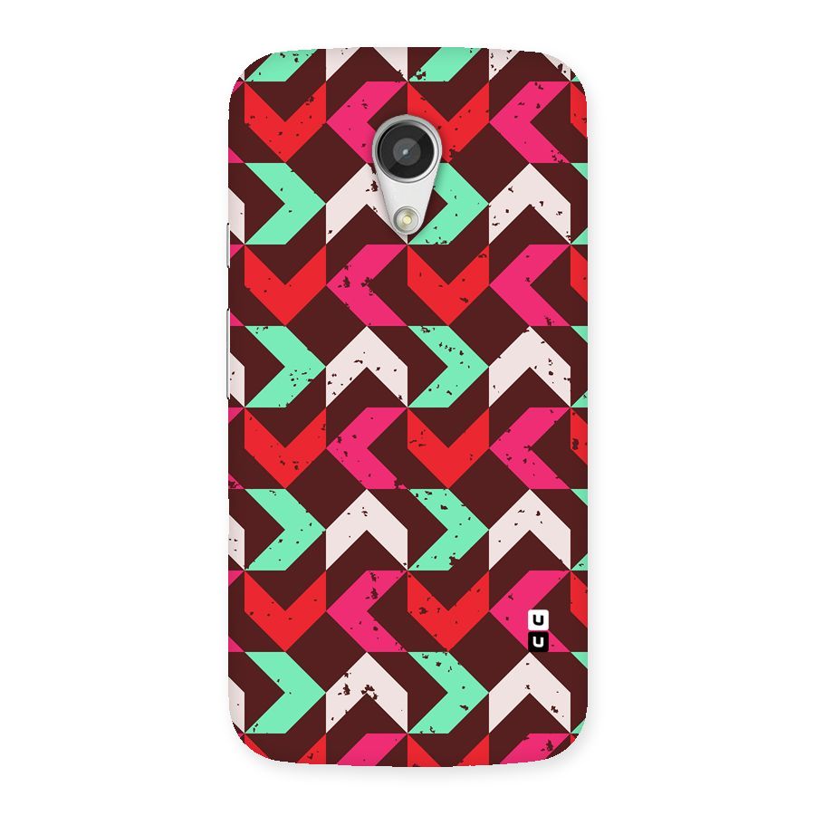 Retro Red Pink Pattern Back Case for Moto G 2nd Gen