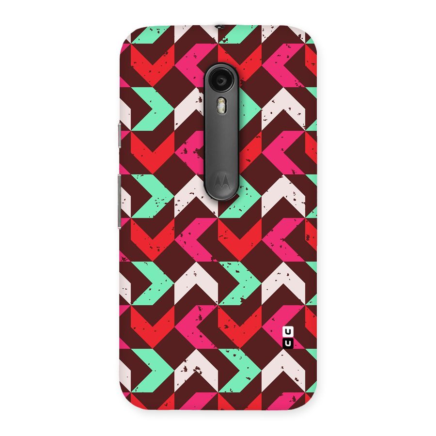 Retro Red Pink Pattern Back Case for Moto G Turbo