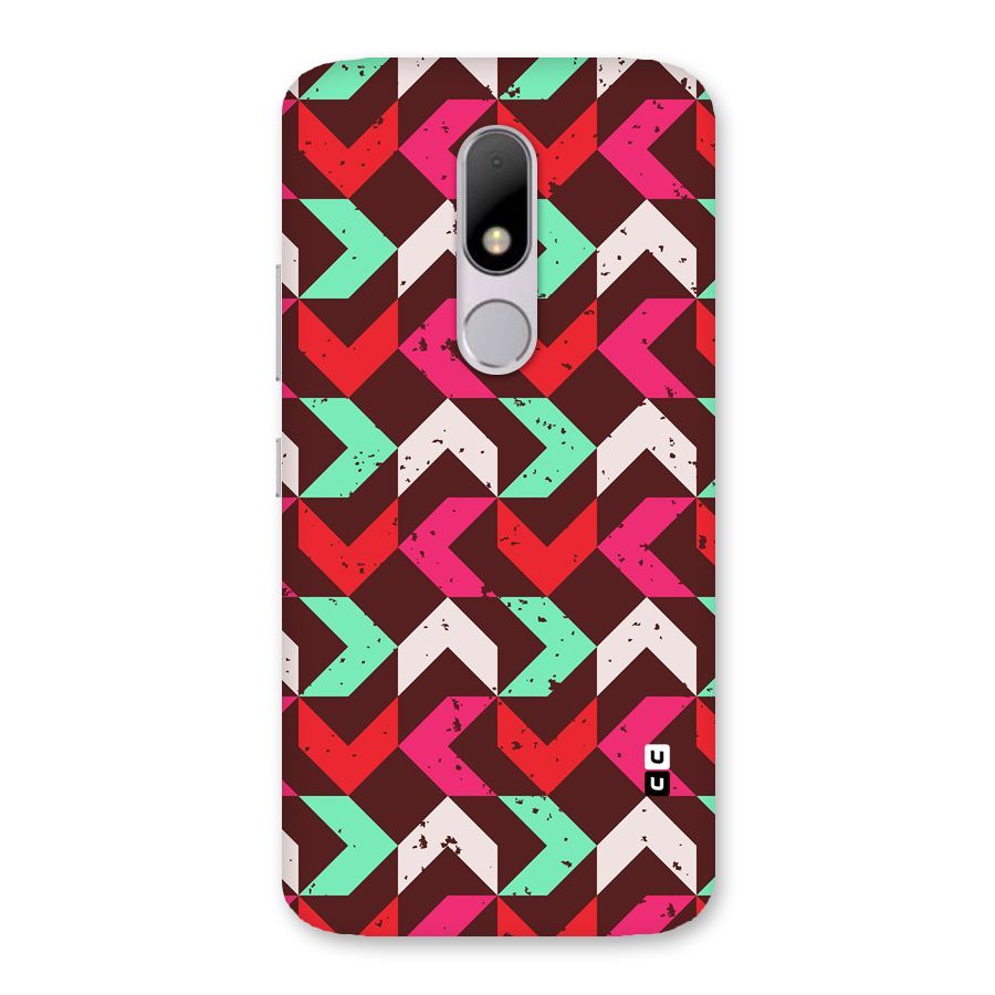 Retro Red Pink Pattern Back Case for Moto M