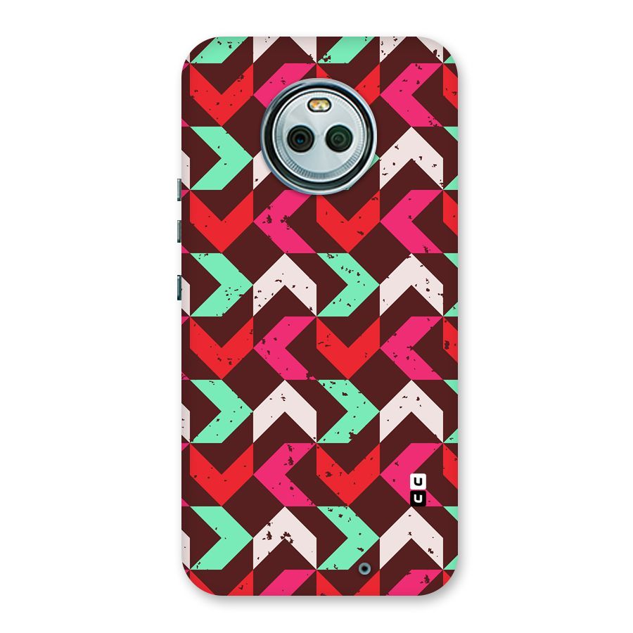 Retro Red Pink Pattern Back Case for Moto X4