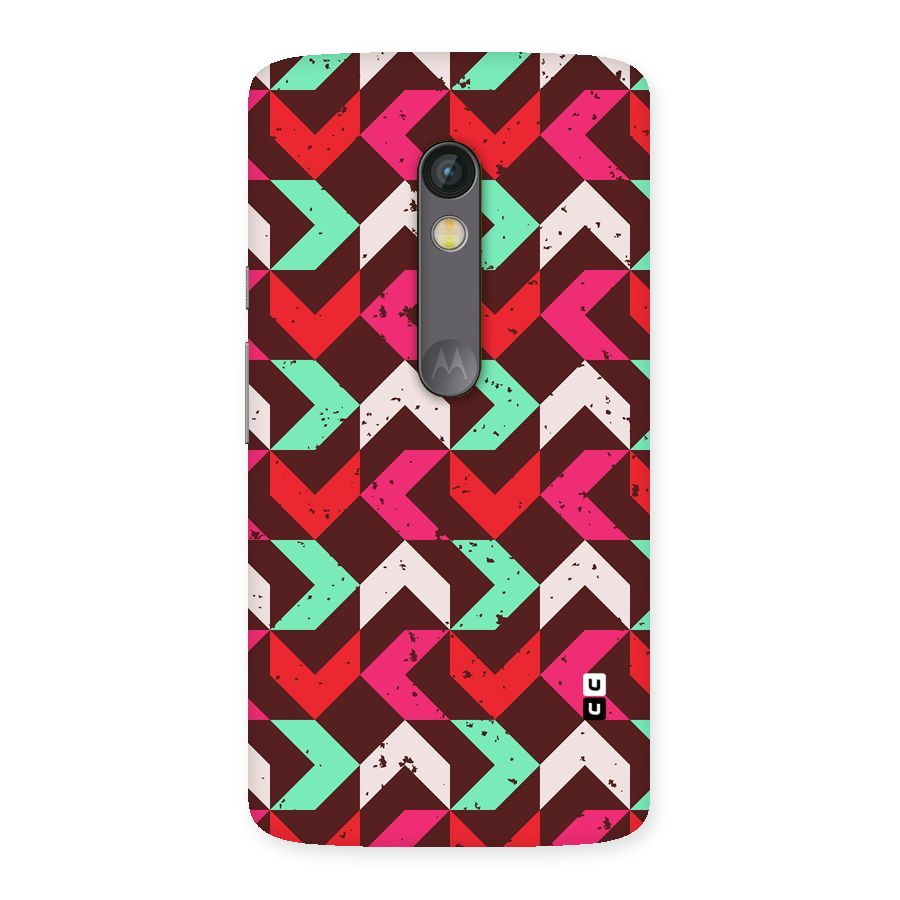 Retro Red Pink Pattern Back Case for Moto X Play