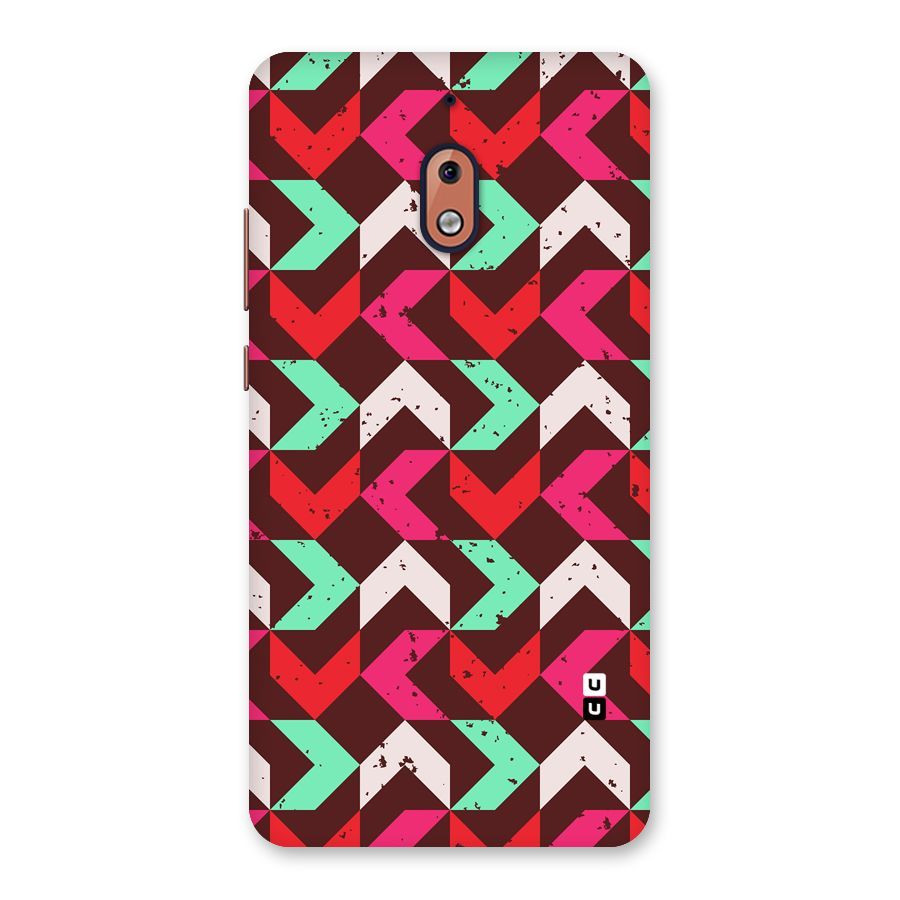 Retro Red Pink Pattern Back Case for Nokia 2.1