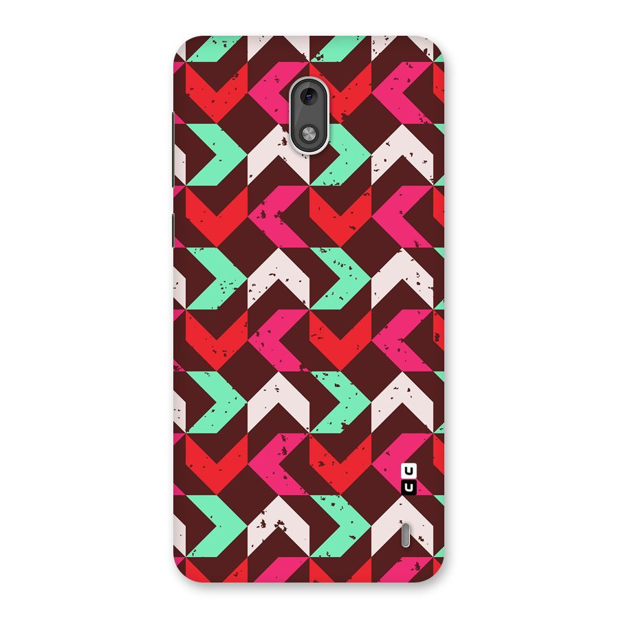 Retro Red Pink Pattern Back Case for Nokia 2