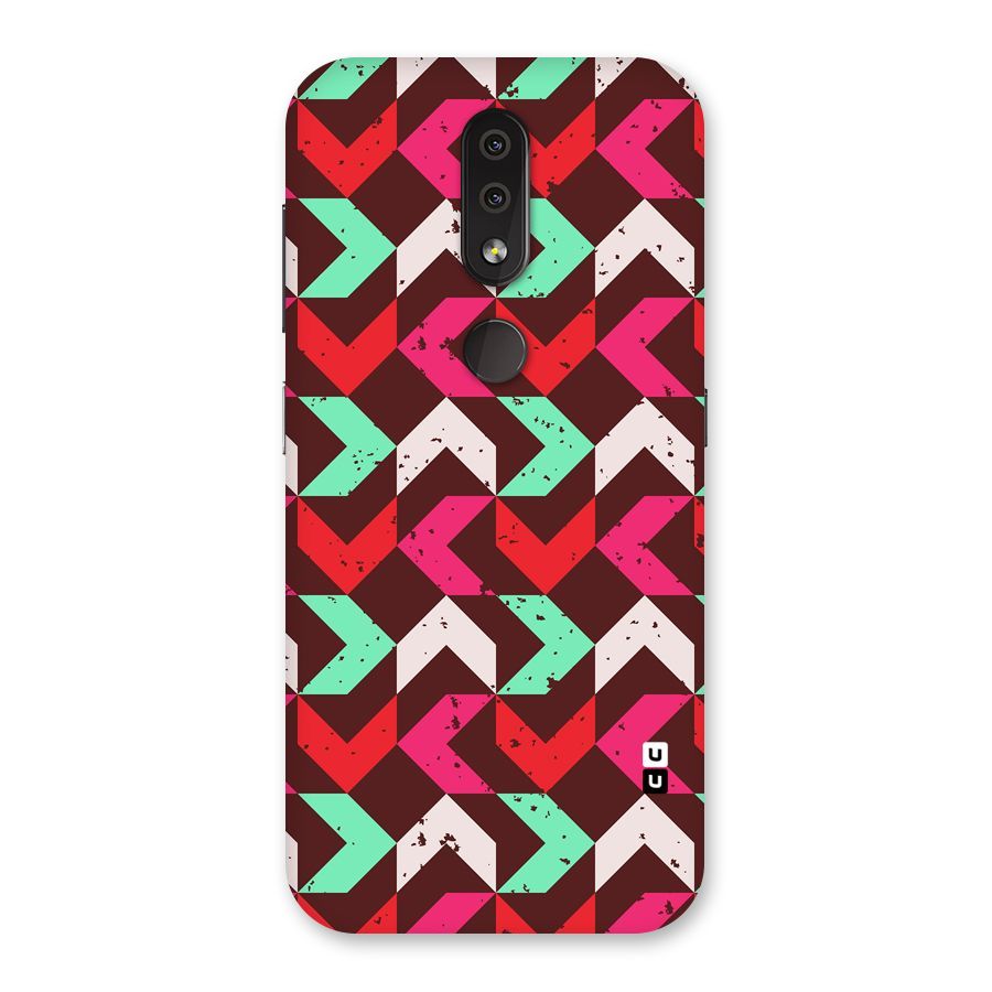 Retro Red Pink Pattern Back Case for Nokia 4.2
