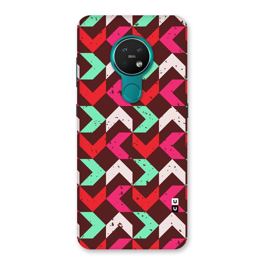 Retro Red Pink Pattern Back Case for Nokia 7.2