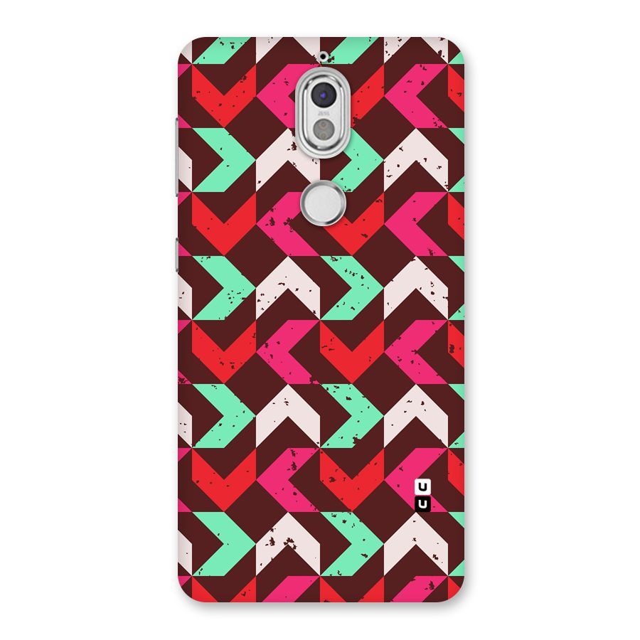 Retro Red Pink Pattern Back Case for Nokia 7