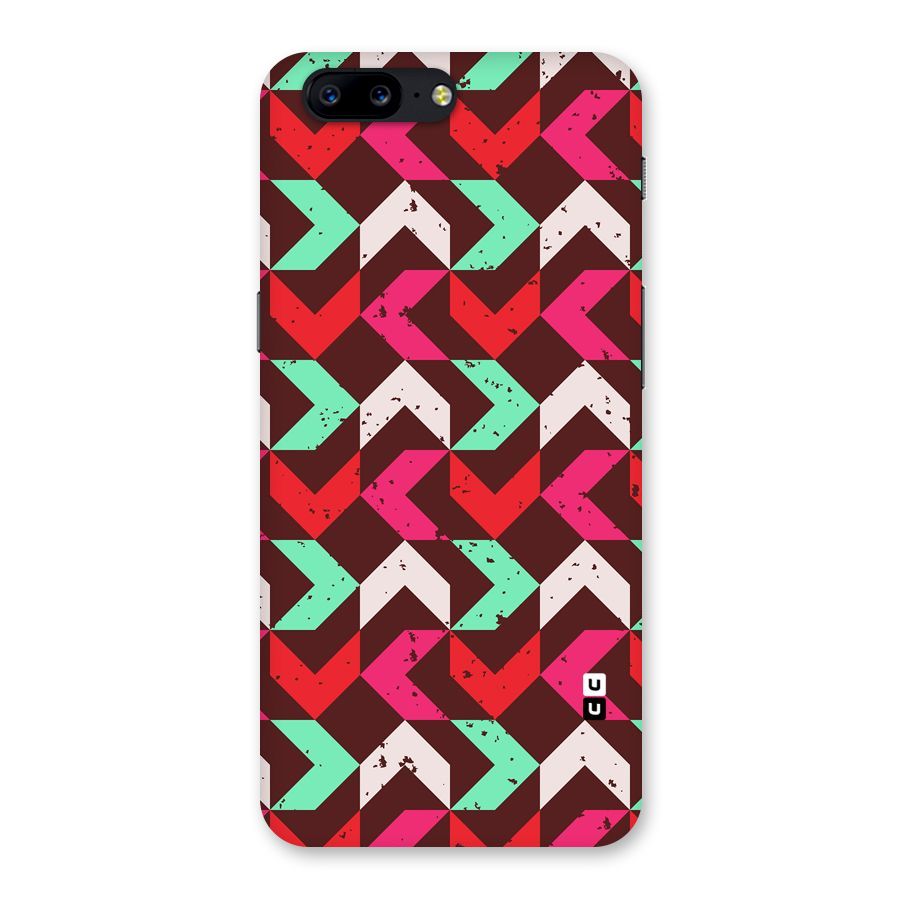 Retro Red Pink Pattern Back Case for OnePlus 5