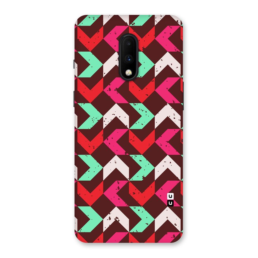 Retro Red Pink Pattern Back Case for OnePlus 7