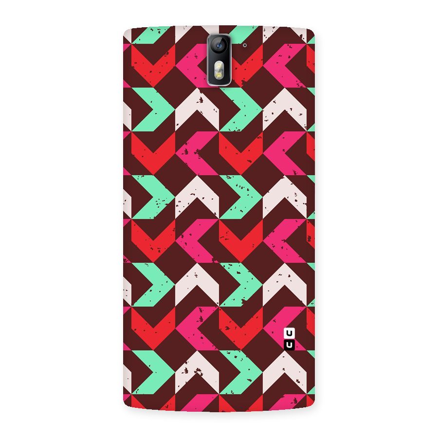 Retro Red Pink Pattern Back Case for One Plus One