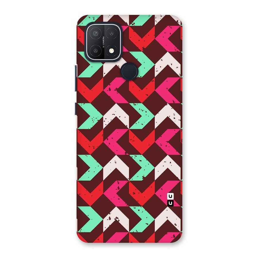 Retro Red Pink Pattern Back Case for Oppo A15
