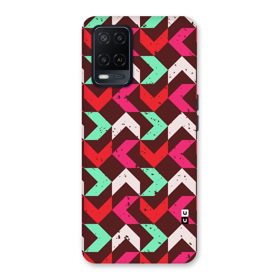 Retro Red Pink Pattern Back Case for Oppo A54