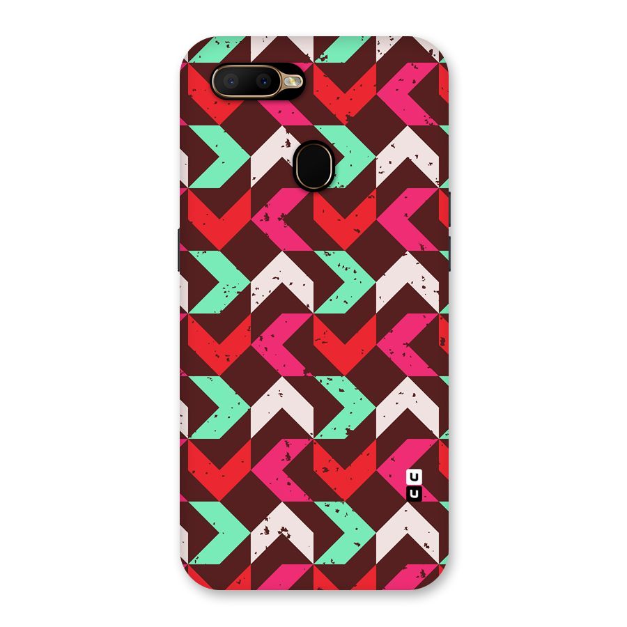 Retro Red Pink Pattern Back Case for Oppo A5s