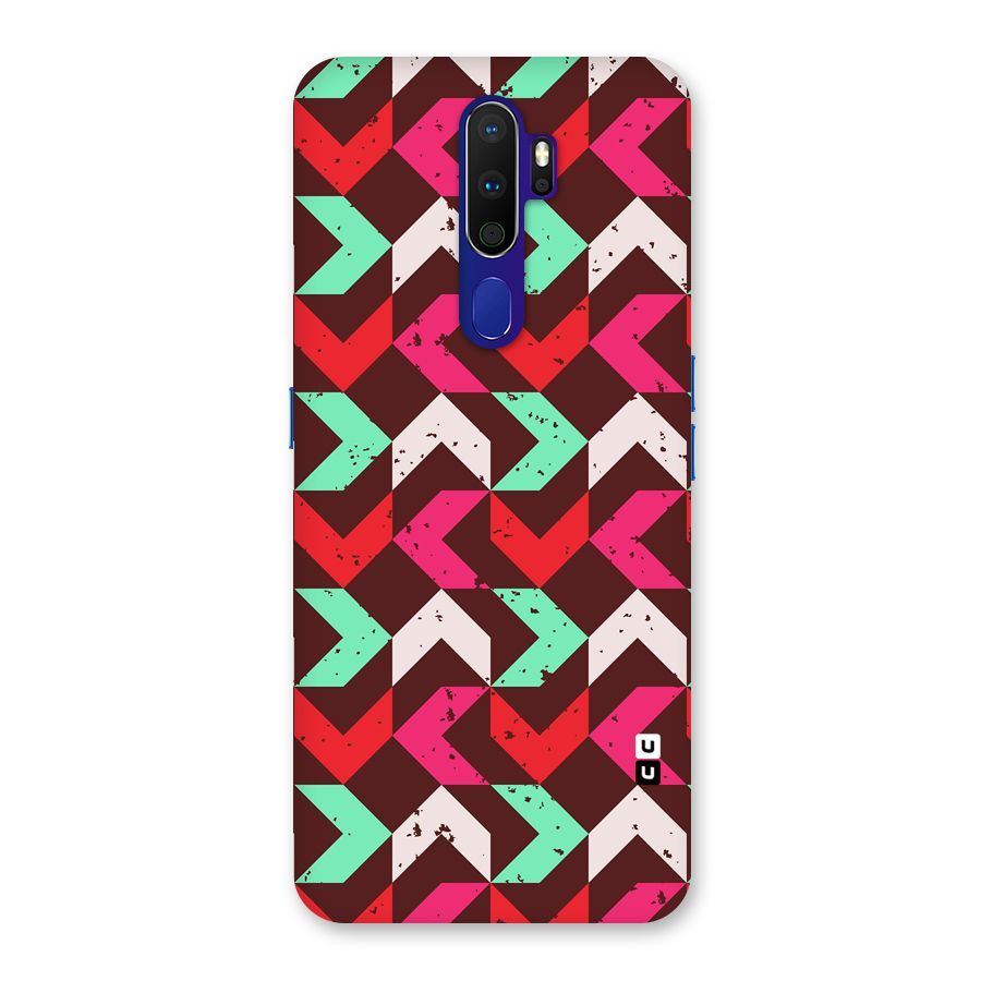 Retro Red Pink Pattern Back Case for Oppo A9 (2020)
