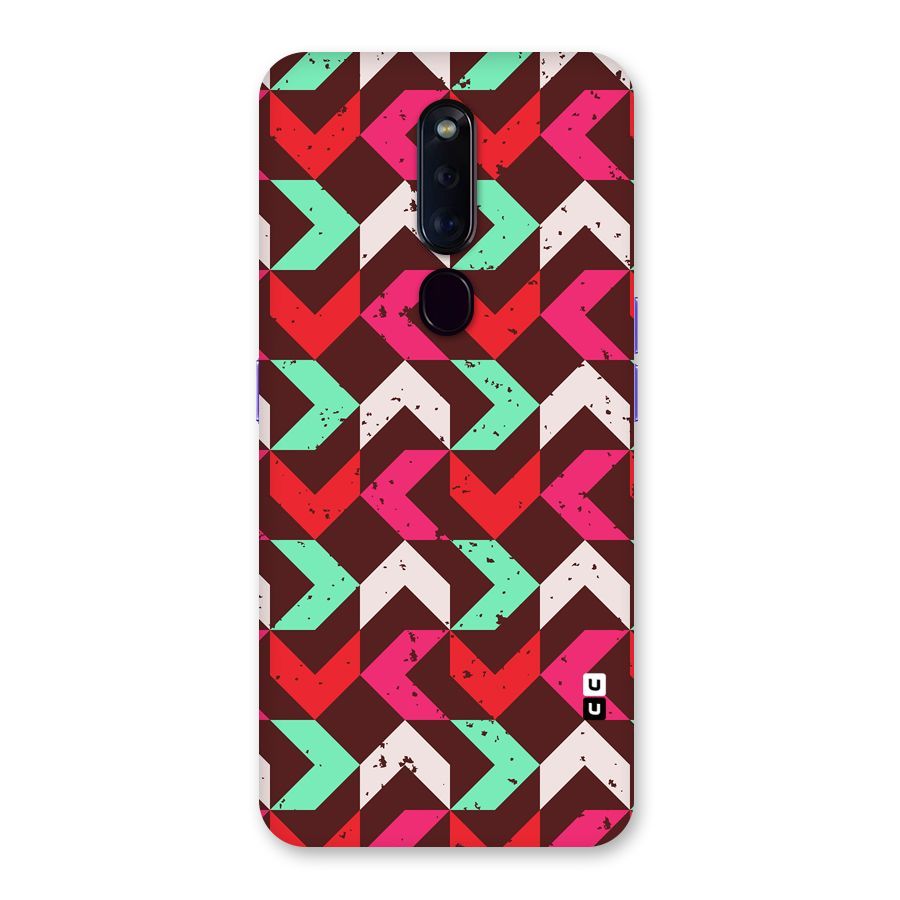Retro Red Pink Pattern Back Case for Oppo F11 Pro