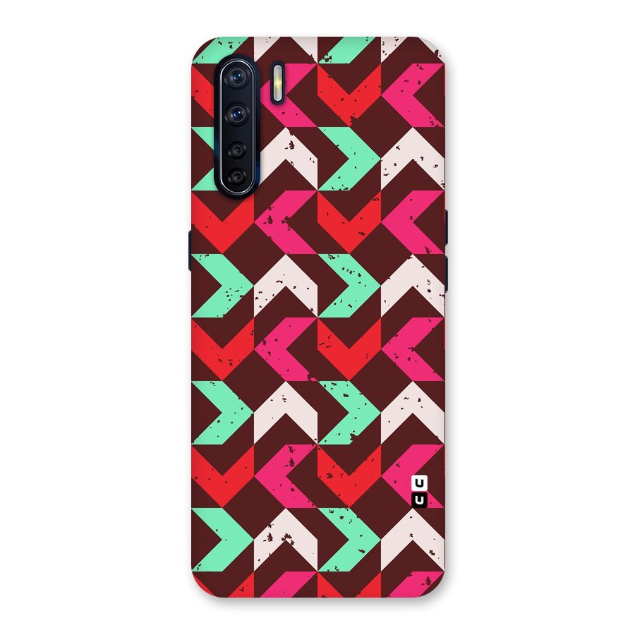 Retro Red Pink Pattern Back Case for Oppo F15