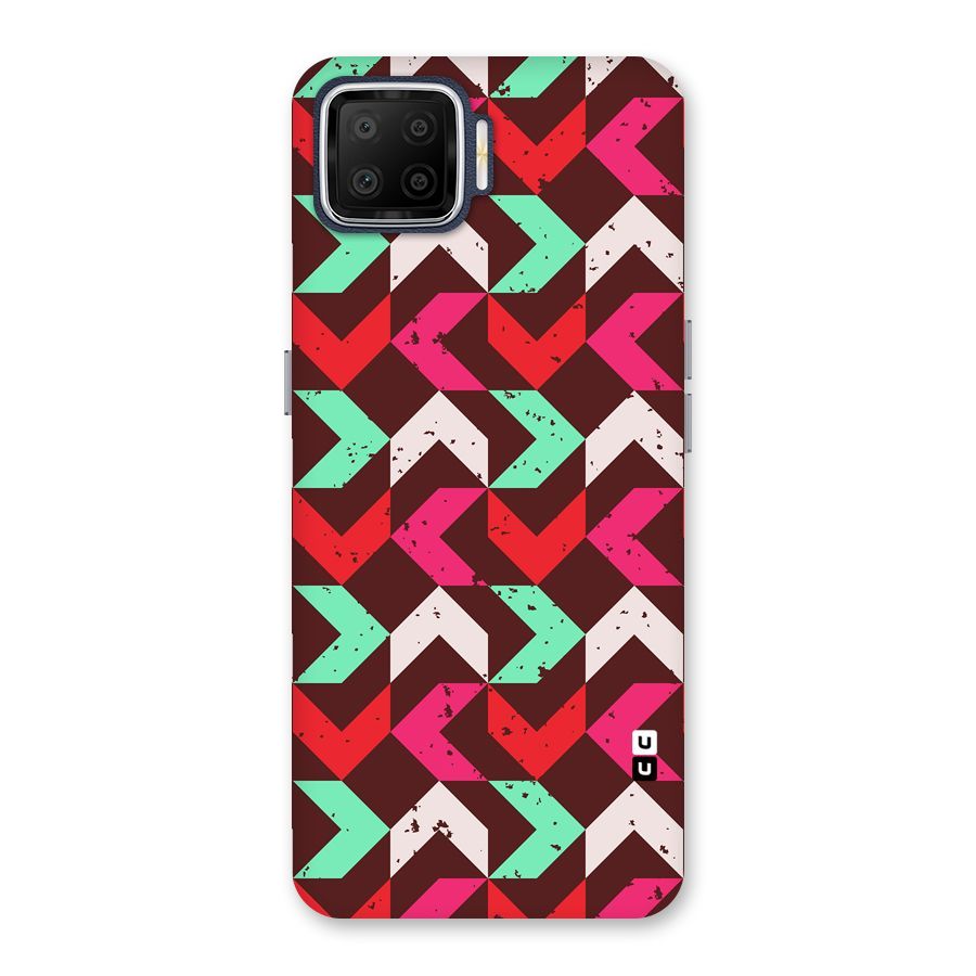 Retro Red Pink Pattern Back Case for Oppo F17