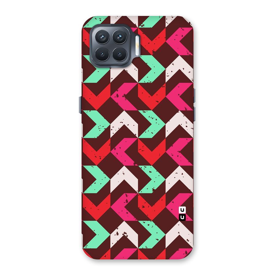 Retro Red Pink Pattern Back Case for Oppo F17 Pro