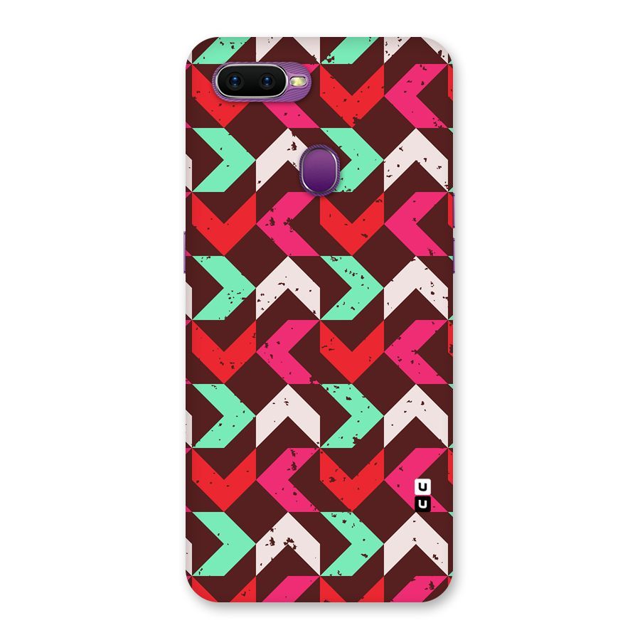Retro Red Pink Pattern Back Case for Oppo F9