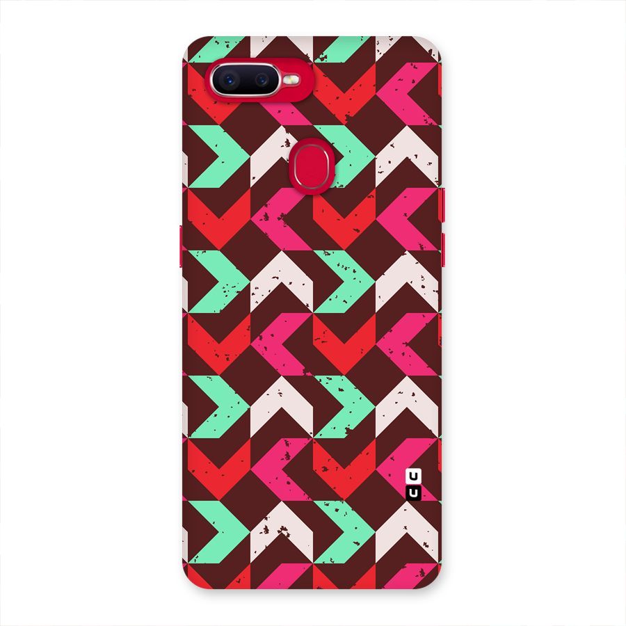 Retro Red Pink Pattern Back Case for Oppo F9 Pro