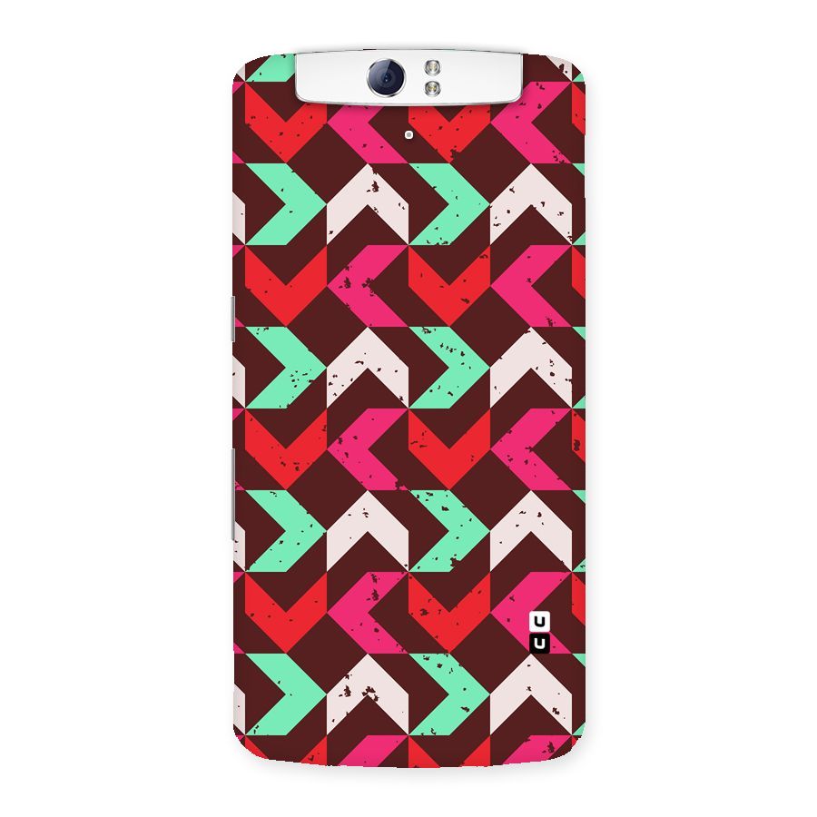Retro Red Pink Pattern Back Case for Oppo N1