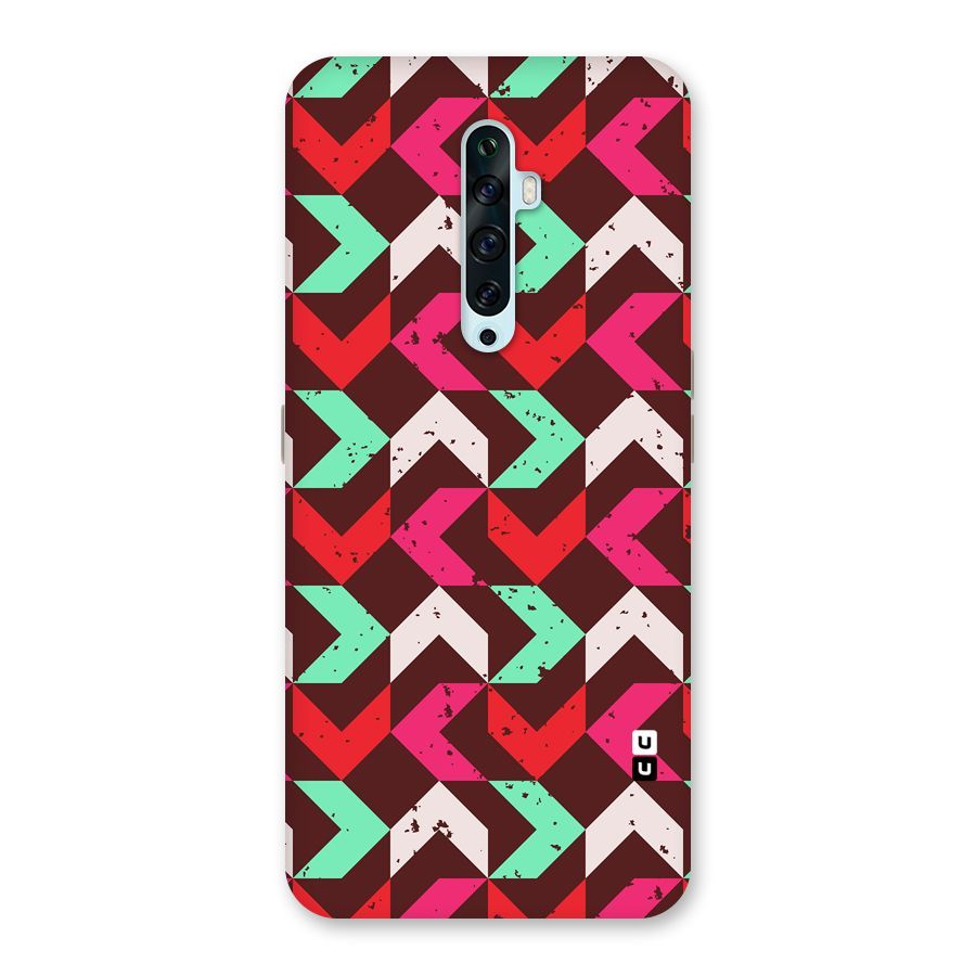 Retro Red Pink Pattern Back Case for Oppo Reno2 F
