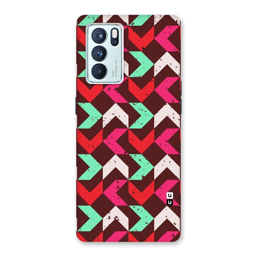 Retro Red Pink Pattern Back Case for Oppo Reno6 Pro 5G