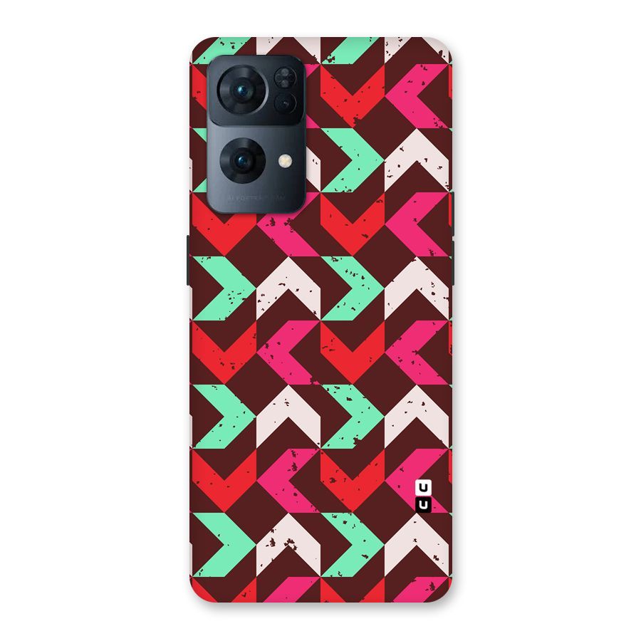 Retro Red Pink Pattern Back Case for Oppo Reno7 Pro 5G