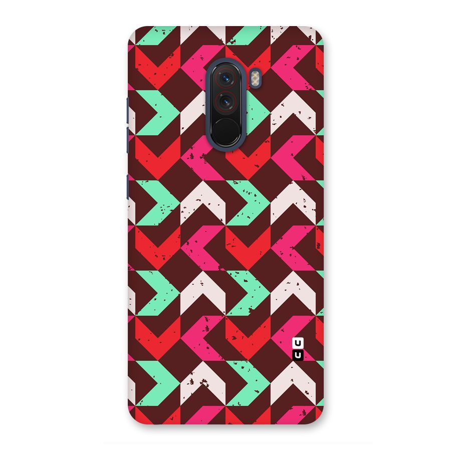 Retro Red Pink Pattern Back Case for Poco F1