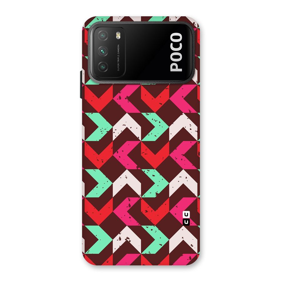Retro Red Pink Pattern Back Case for Poco M3