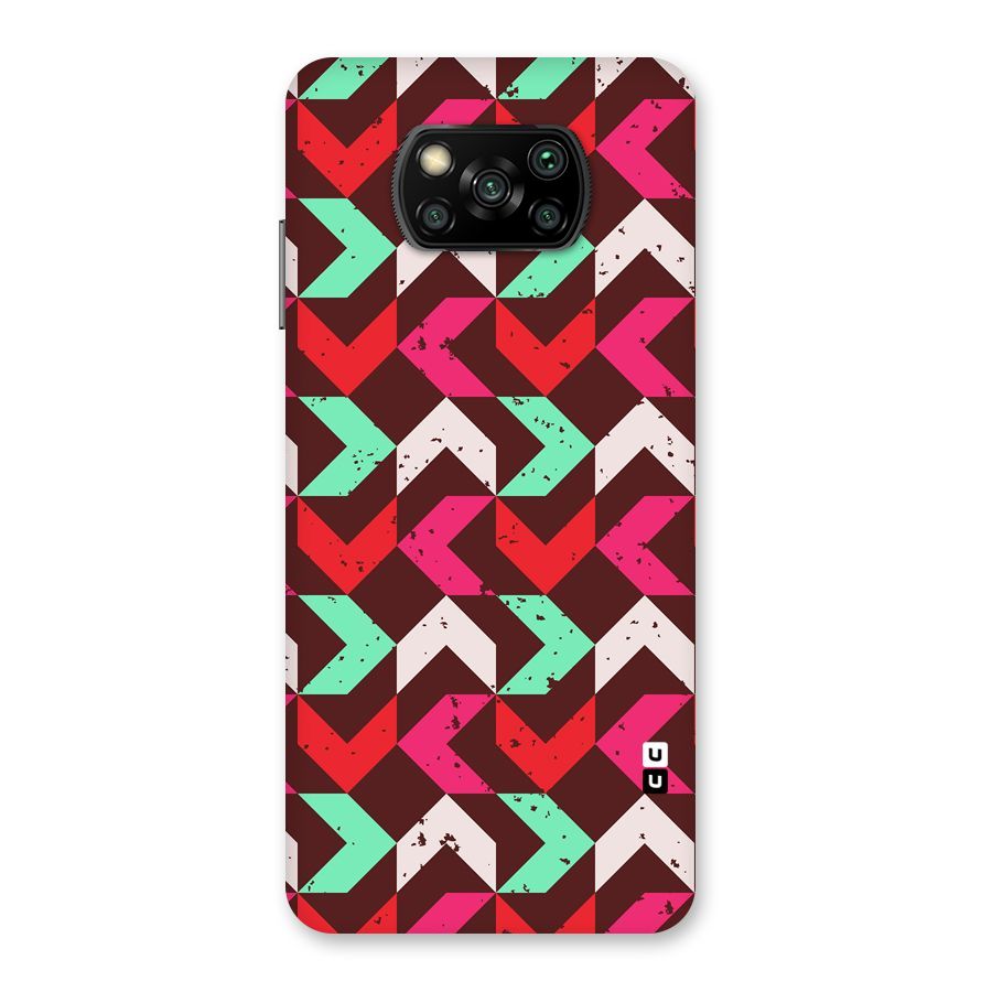 Retro Red Pink Pattern Back Case for Poco X3