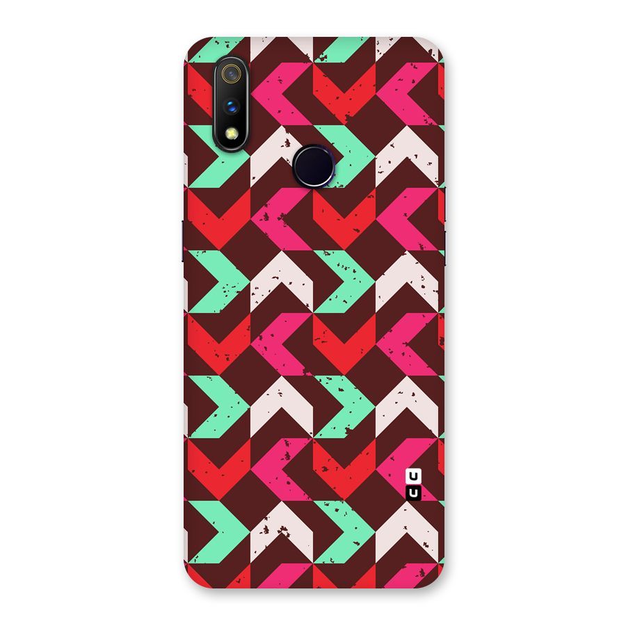 Retro Red Pink Pattern Back Case for Realme 3 Pro