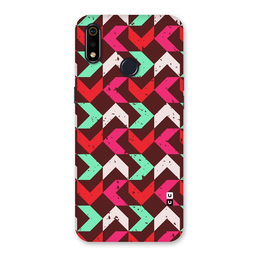 Retro Red Pink Pattern Back Case for Realme 3i