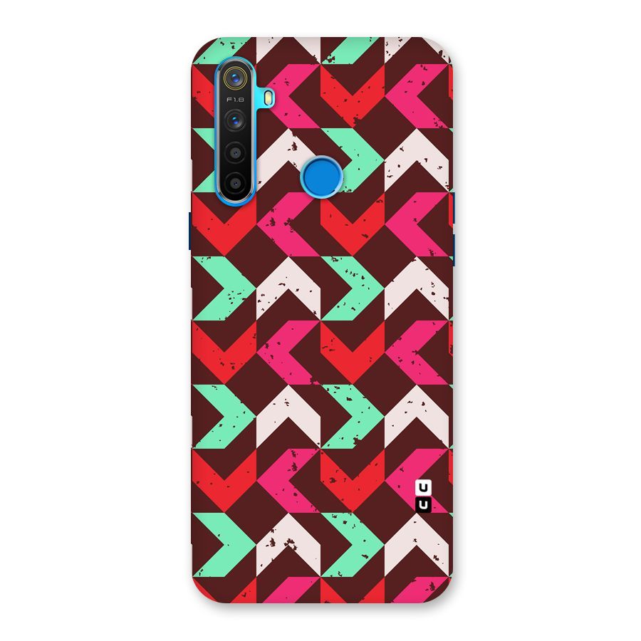 Retro Red Pink Pattern Back Case for Realme 5s