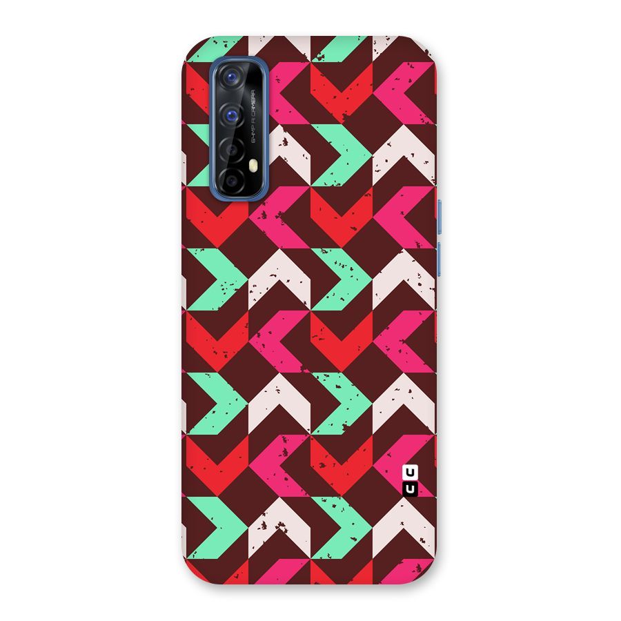 Retro Red Pink Pattern Back Case for Realme 7