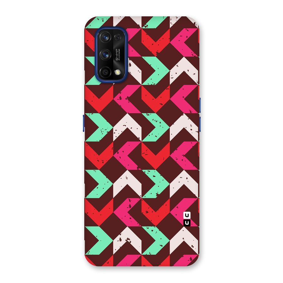 Retro Red Pink Pattern Back Case for Realme 7 Pro