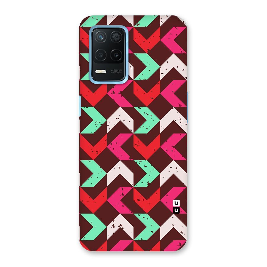 Retro Red Pink Pattern Back Case for Realme 8 5G