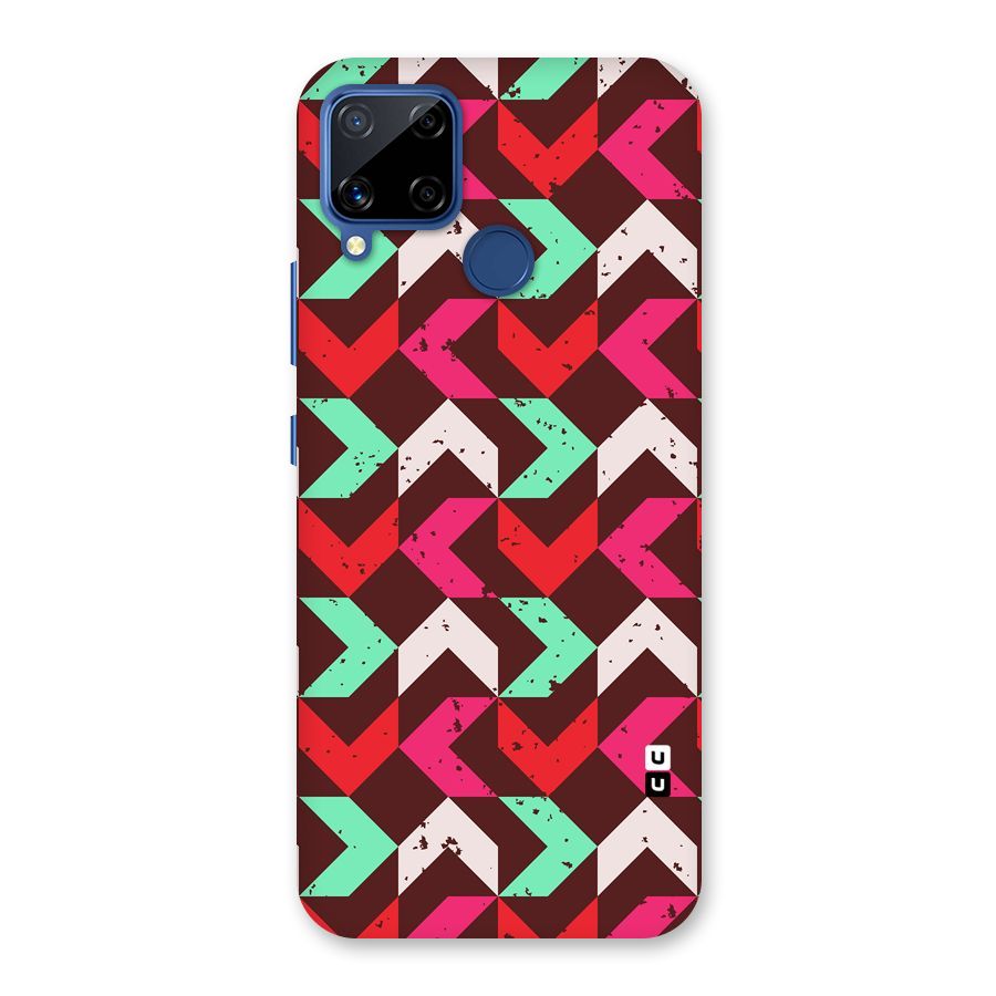 Retro Red Pink Pattern Back Case for Realme C15