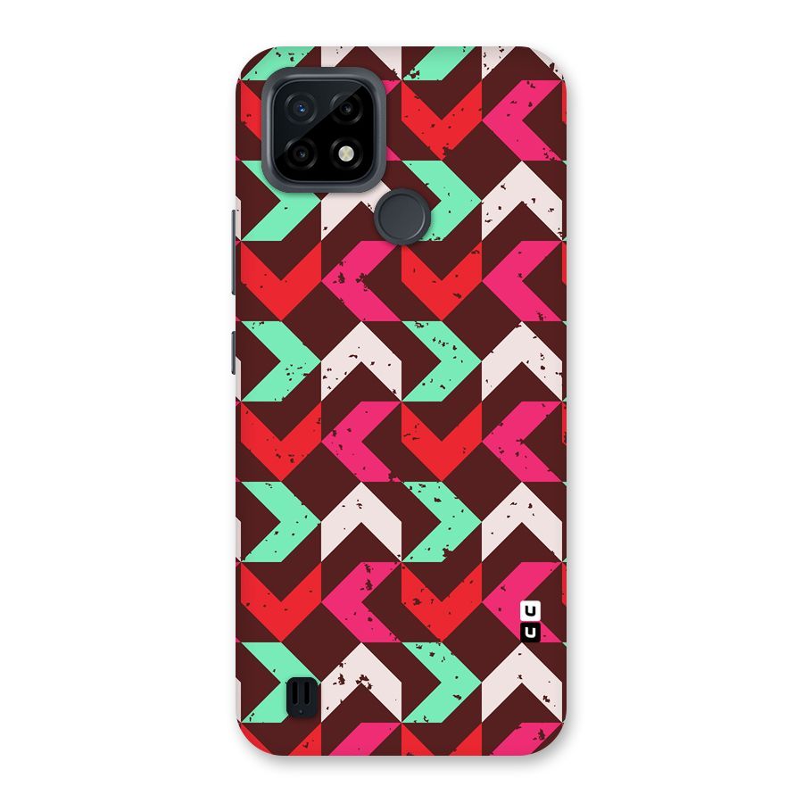 Retro Red Pink Pattern Back Case for Realme C21