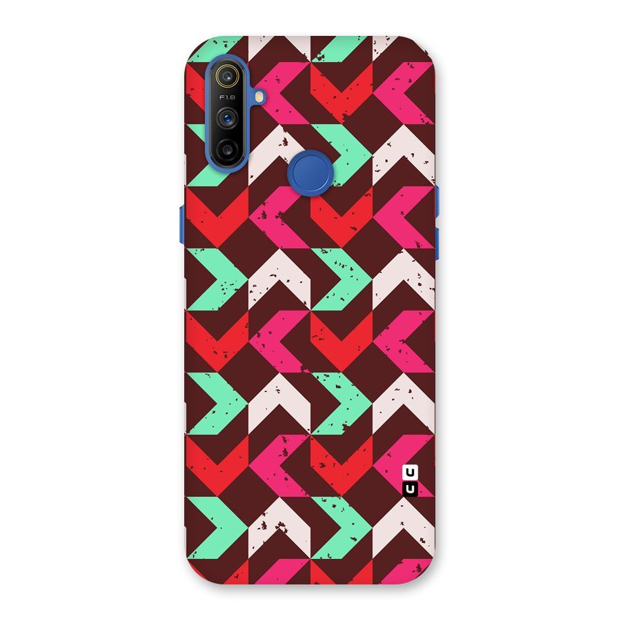 Retro Red Pink Pattern Back Case for Realme Narzo 10A